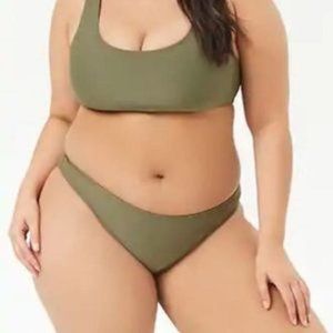FOREVER 21+ Olive Green Bikini Bottoms 3X NWT